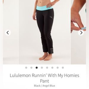 Runnin' With My Hommies Pant. Black/Angel blue. size 8.
